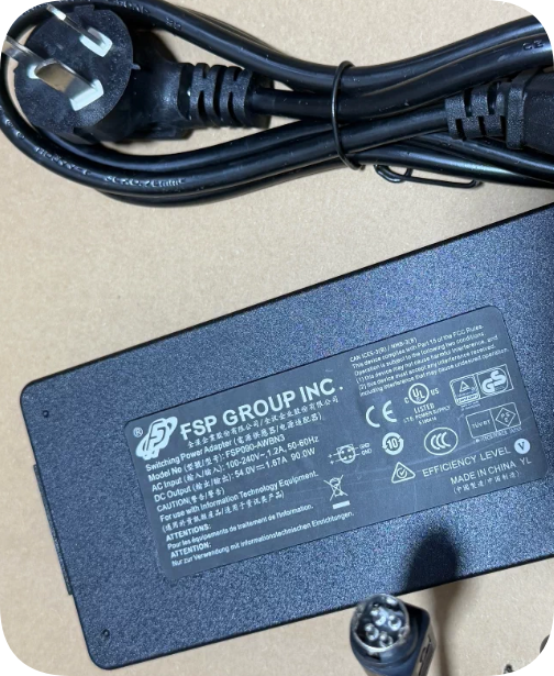 *Brand NEW* FSP FSP090-AWBN3 90W Desktop Power Adapter, 54V 1.67A Low-Ripple 4-Pin DIN Circular Charger for Po